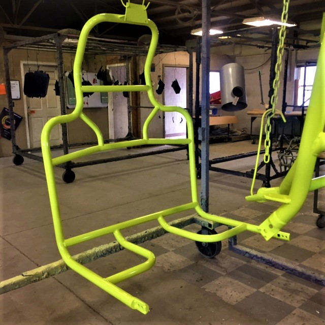 Custom Polaris RZR Frame finished with Neon Yellow | Prismatic Powders