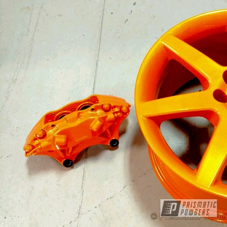 Powder Coating: Wheels and Calipers,Clear Vision PPS-2974,Custom Powder Coating,Illusion Tangerine Twist PMS-6964,Wheels
