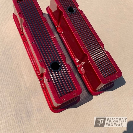 Powder Coating: Valve Covers,Matte Black PSS-4455,Clear Vision PPS-2974,Automotive,Illusion Red PMS-4515