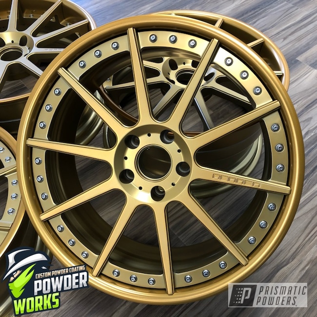 Powder Coated Gold Two Piece Wheels