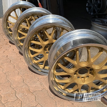 Powder Coated Chrome And Gold Aftermarket Wheels