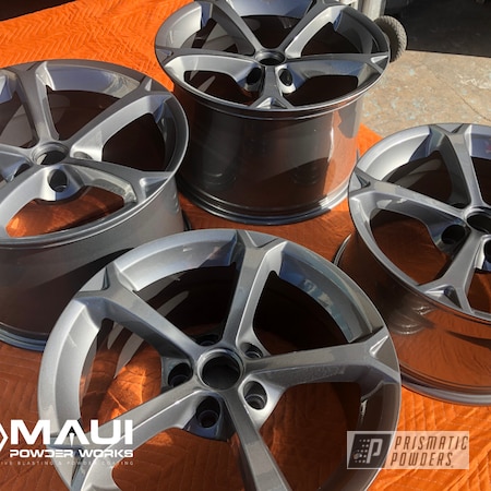 Powder Coating: Chevy,Ultra Charcoal PMB-5531,Rims,Stock OEM,Clear Vision PPS-2974,Automotive,Corvette,Wheels