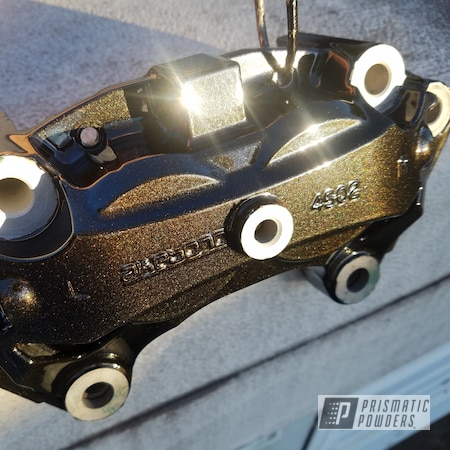 Powder Coating: Brake Caliper,Nocturnal Gold PMB-3000,Clear Vision PPS-2974,Automotive,Calipers