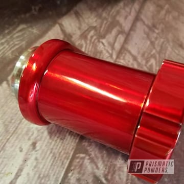 Red Powder Coated Motorcycle Part
