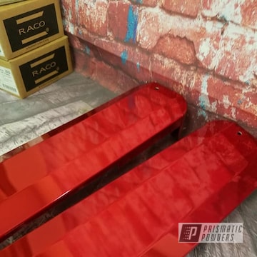 Powder Coated Red Automotive Valve Covers