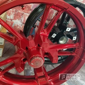 Powder Coated Red Harley Motorcycle Rims