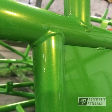 Powder Coated Green Race Car Chassis