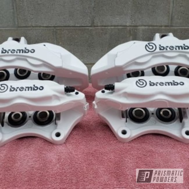 Powder Coated White Brembo Dodge Charger Brake Calipers