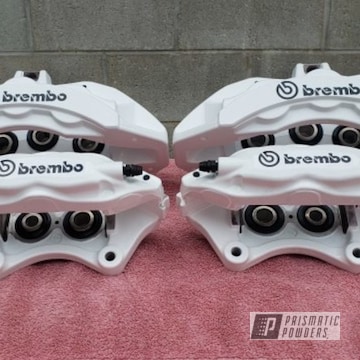 Powder Coated White Brembo Dodge Charger Brake Calipers