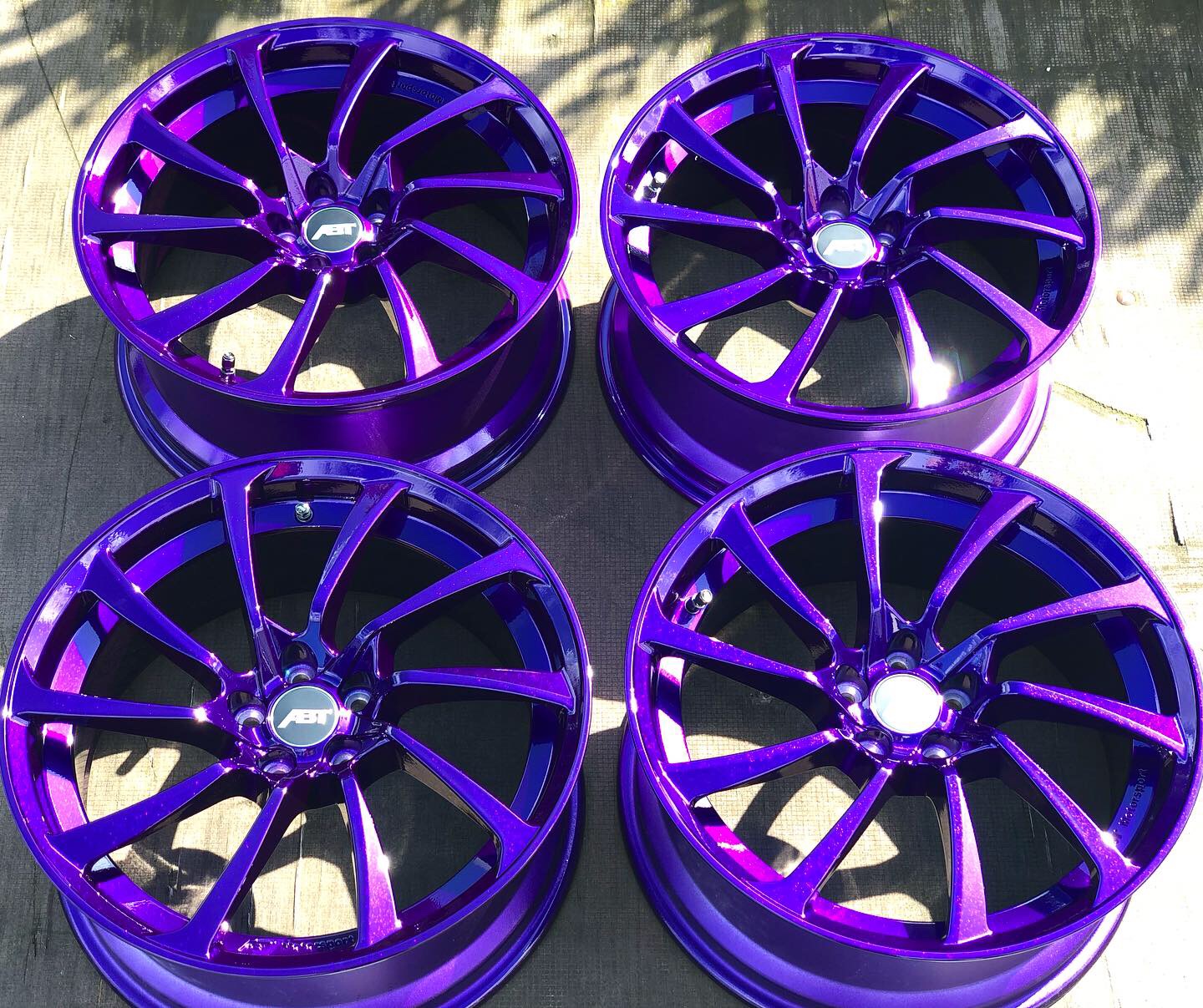 Set of Aluminum Rims coated with Illusion Purple, Clear Vision and ...