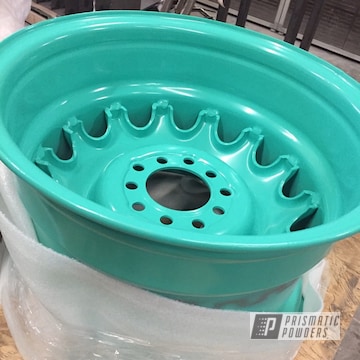 Powder Coated Teal 15 Inch Steel Rims