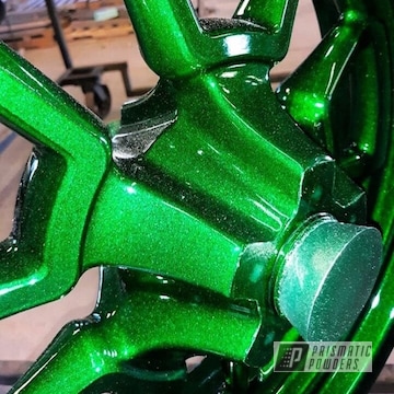 Powder Coated Metallic Green Wheels