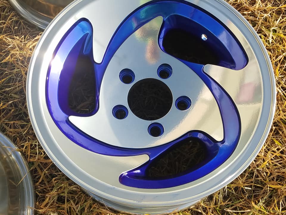 Powder Blue Rims 2 Tone Aluminum Rims in Clear Vision, Intense Blue and Super Chrome ...