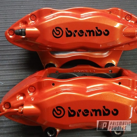 Powder Coating: Fire Orange PMB-6463,Brembo,Brake Caliper,Clear Vision PPS-2974,Automotive,Brakes