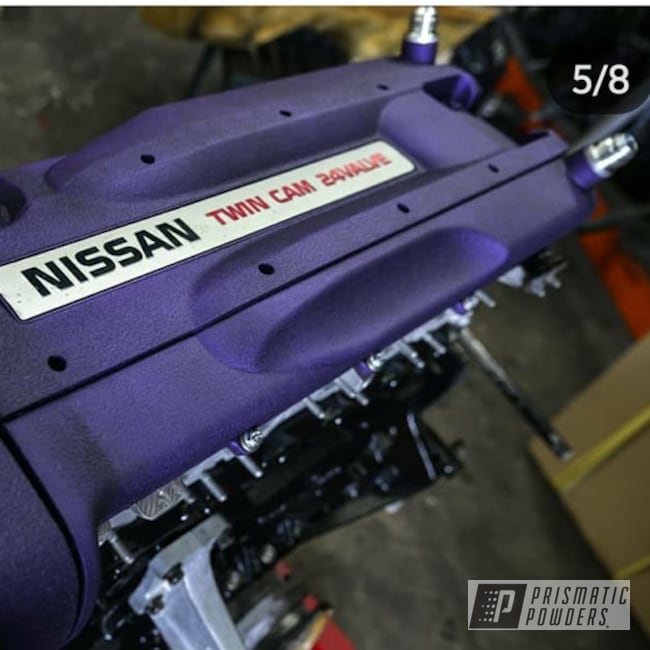 Powder Coated Purple Nissan Engine Parts