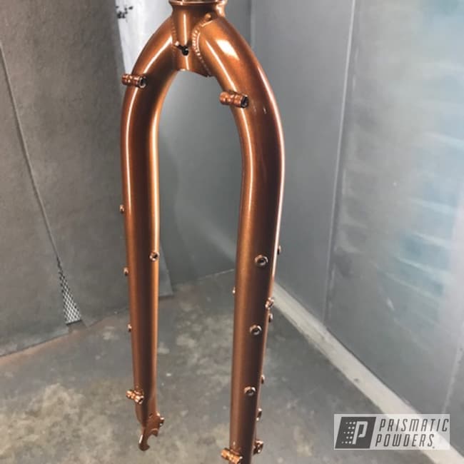 Custom Bicycle Parts Finished In Transparent Copper And Prismatic Gold Prismatic Powders