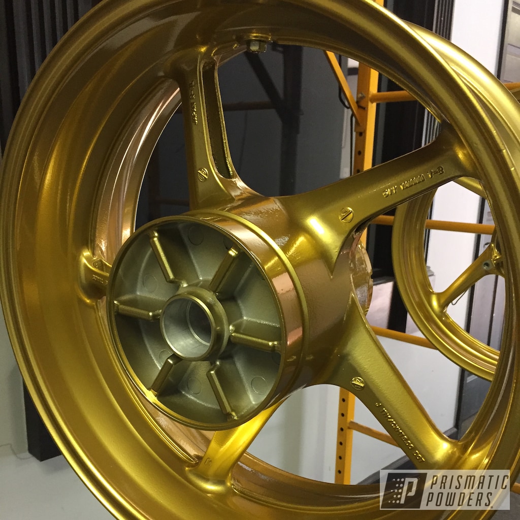 Custom Motorcycle Rims finished in Clear Vision and Illusion Rare Gold ...