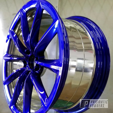 Powder Coating: Wheels,Automotive,Custom Powder Coated Automotive Wheel,Intense Blue PPB-4474