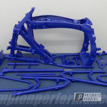Powder Coated Blue Yamaha Atv Frame And Parts