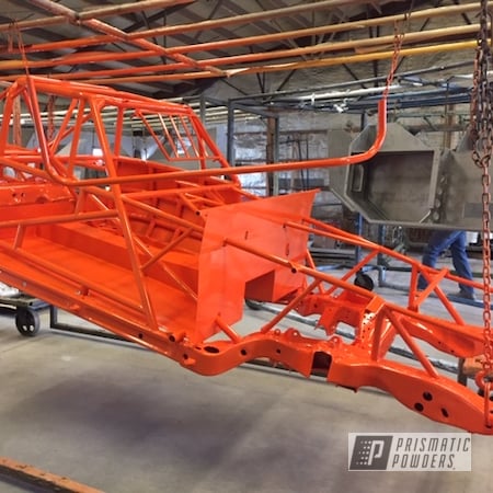 Powder Coating: Orange,Race Chassis,chassis,Powder Coated Race Car Chassis,RAL 2004 Pure Orange,Automotive