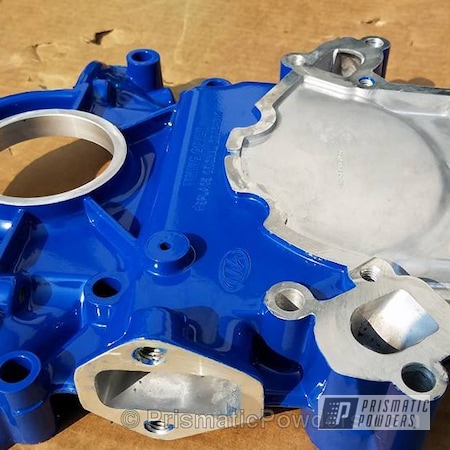 Powder Coating: Ford Dark Blue PSB-4624,Custom Automotive Parts,Single Powder Application,Automotive,Ford Timing Chain Cover