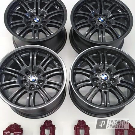 Powder Coating: STEALTH CHARCOAL PMB-6547,Clear Vision PPS-2974,Custom Coated BMW Wheels and Parts,BMW,Automotive,Wheels
