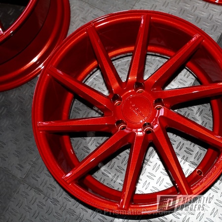 Powder Coating: Clear Vision PPS-2974,Vossen,Automotive,Custom Coated Wheels,Illusion Red PMS-4515,Wheels