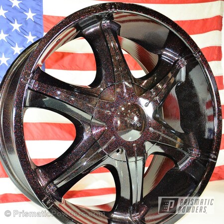 Powder Coating: Wheels,Automotive,American Sparkle PMB-4425,Clear Vision PPS-2974,American Flag,'Merica Wheels