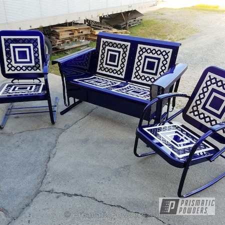 Powder Coating: Vintage Glider,Glider Chair,Illusion Purple PSB-4629,Outdoor Furniture,Furniture,Rocking Chair