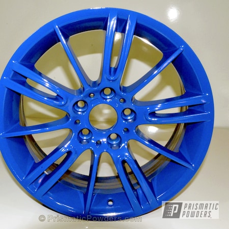 Powder Coating: Wheels,Automotive,BMW 338i Convertible,Clear Vision PPS-2974,BMW Wheels,Deere Blue PSB-4785