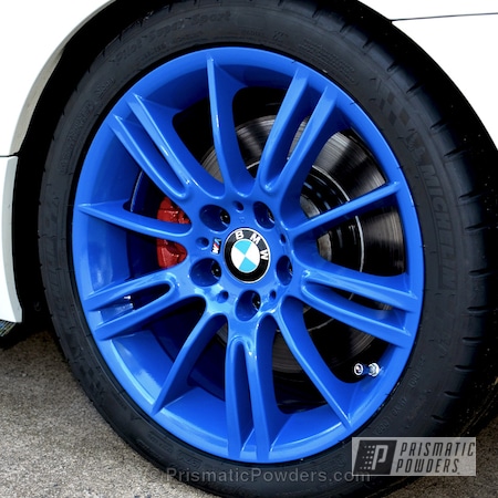 Powder Coating: BMW 338i Convertible,Clear Vision PPS-2974,BMW Wheels,Automotive,Deere Blue PSB-4785,Wheels