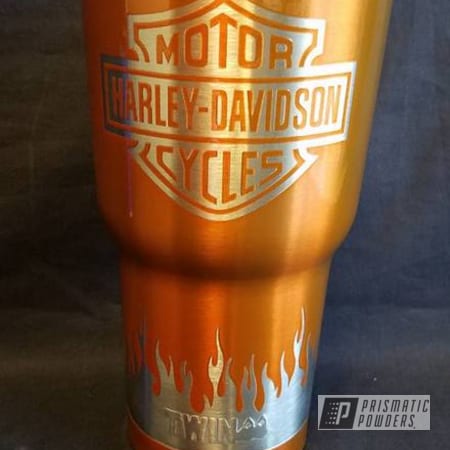 Powder Coating: Lollypop Tangelo PPS-2291,Single Powder Application,Harley Davidson Theme,Custom Cup,Miscellaneous