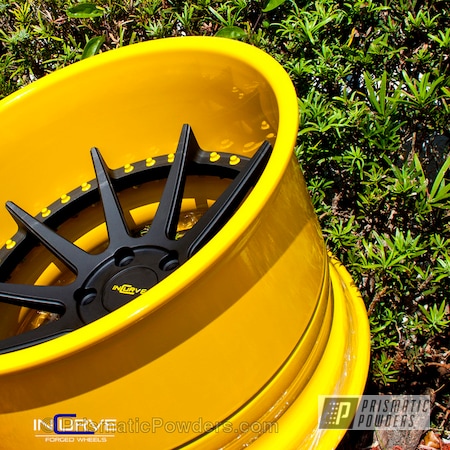 Powder Coating: Matte Black PSS-4455,Mellow Yellow PMB-0621,Automotive,Wheels