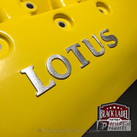 Powder Coating: Valve Cover,Hot Yellow PSS-1623,Lotus Car Parts,Clear Vision PPS-2974,Automotive,Lotus Intake and Valve Covers