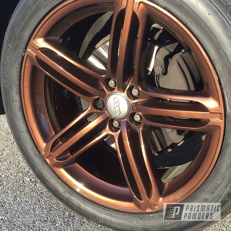 Powder Coating: Misty Copper PMB-1387,Clear Vision PPS-2974,Automotive,Wheels,Audi Wheels