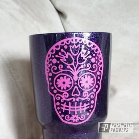 Powder Coating: Tumbler,Miscellaneous,Disco Purple PPB-7033,cups,Day of the Dead