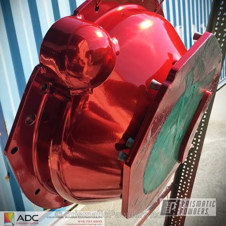 Powder Coating: SUPER CHROME USS-4482,chrome,LOLLYPOP RED UPS-1506,Bell Housing,Automotive