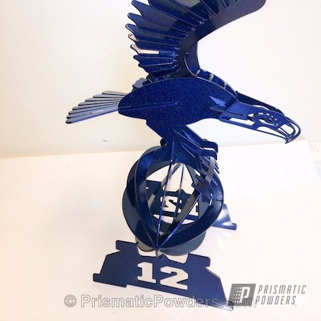 Powder Coating: Heavy Silver PMS-0517,Metal Structure,Blue Madness PPB-4359,Art,Seahawks