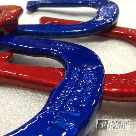 Powder Coating: Horseshoe,Miscellaneous,Clear Vision PPS-2974,Illusion Smurf PMB-6909,Illusion Red PMS-4515