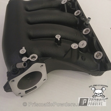 Powder Coating: Textured,RSX,Splatter Black PWS-4344,Black,Automotive,Intake Manifold,powder coated