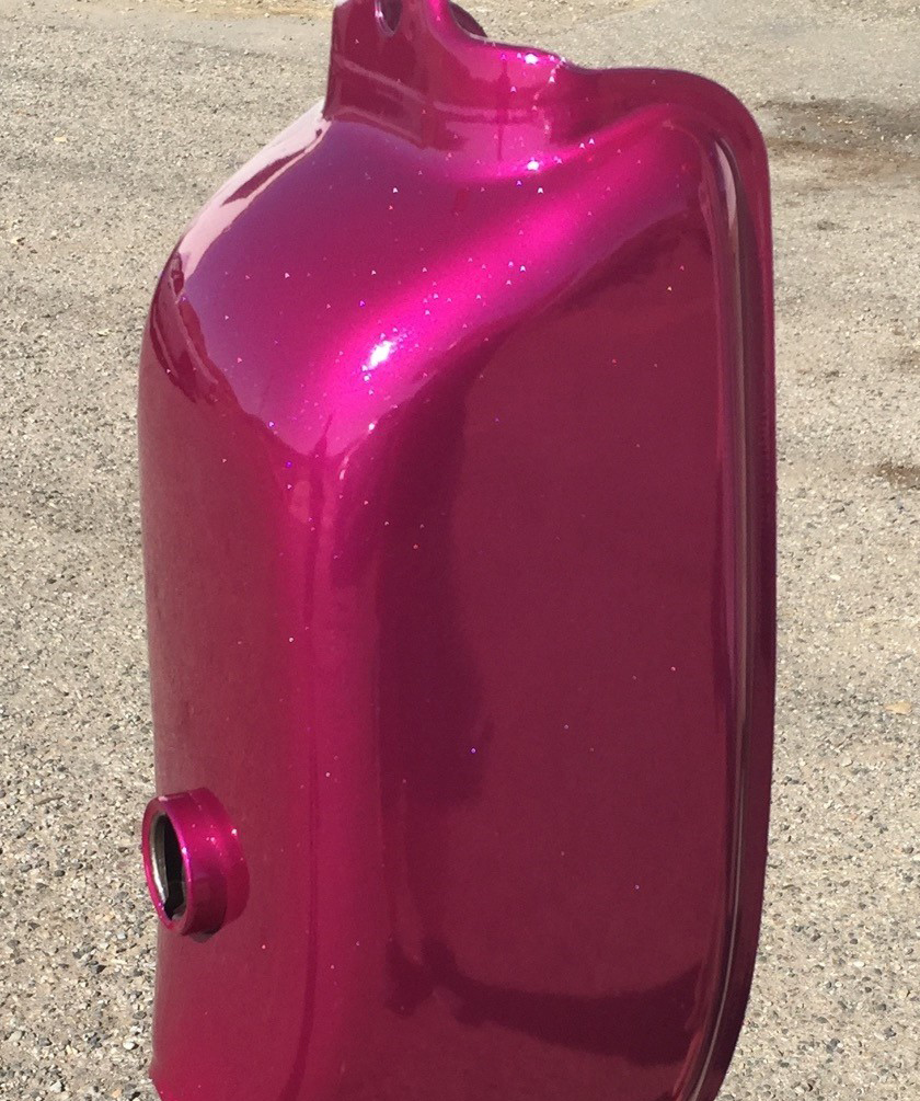 Motorcycle Rasberry Racing Raspberry over Super Chrome | Gallery Project | Prismatic Powders