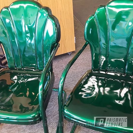 Powder Coating: Green,Lawn Chairs,Clear Vision PPS-2974,Illusion Green PMS-4516,Furniture,powder coated