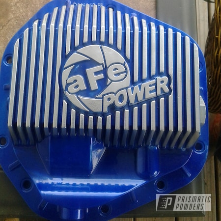 Powder Coating: Differential Cover,Ford,f250,SUPER CHROME USS-4482,Blue,chrome,Automotive,Formosa Blue PPB-5021,powder coated