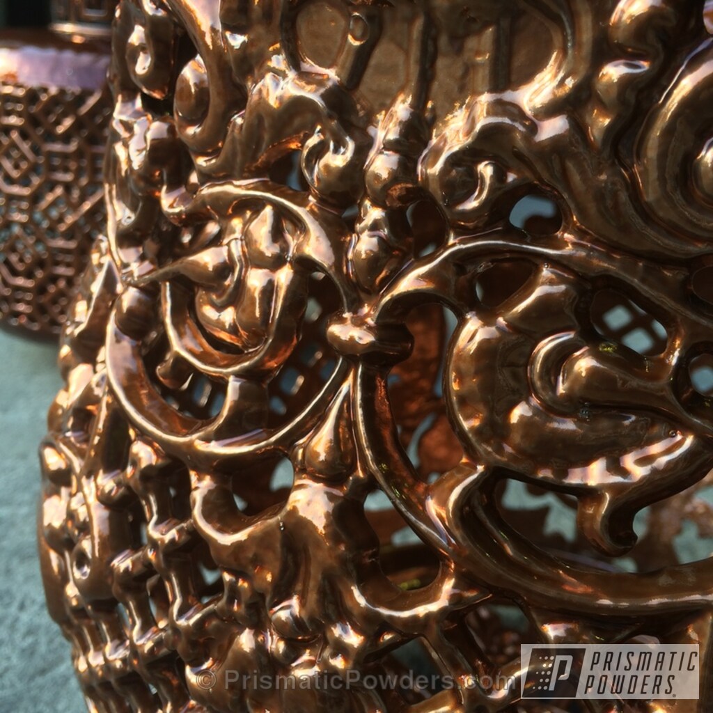 Decorative Copper Pots Coated In A Transparent Copper Powder Coat