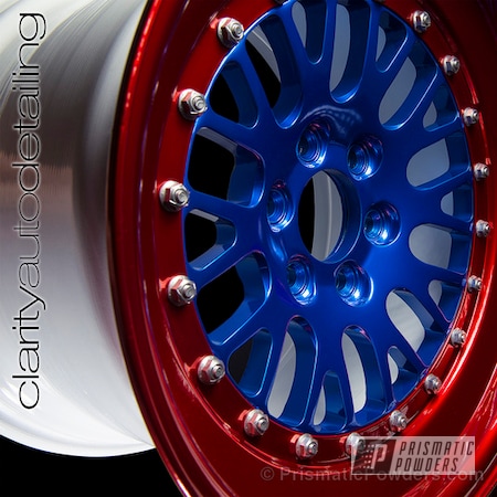 Powder Coating: LOLLYPOP BLUE UPS-2502,Viper Wheel,Deep Red PPS-4491,Blue,3 Piece,Red,Automotive,powder coated,CCW