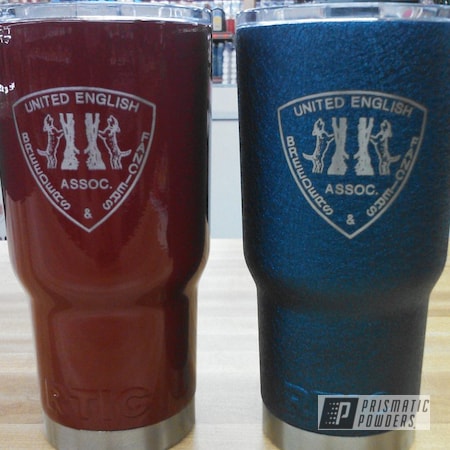 Powder Coating: Tumbler,RTIC,Red,Blue,powder coated,Splatter Midnight PWB-2880,Tumblers,Light Cherry Red PSS-1423,Textured,Miscellaneous