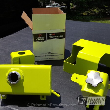 Powder Coating: Automotive,Chartreuse Sherbert PSS-7068,Engine Components,Powder Coated Mustang Engine Components