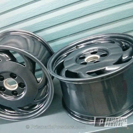 Powder Coating: Wheels,Ink Black PSS-0106,Powder Coated Corvette Wheels,Diamond Pearl Clear PPB-6631