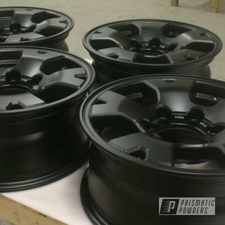 Powder Coating: Flatter Black ESS-4441,Powder Coated  2004 Tacoma Wheels,Wheels