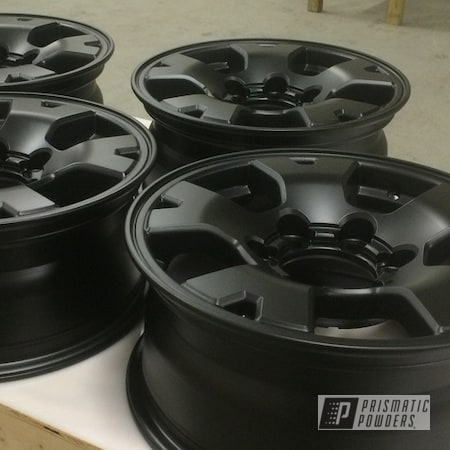 Powder Coating: Flatter Black ESS-4441,Powder Coated  2004 Tacoma Wheels,Wheels